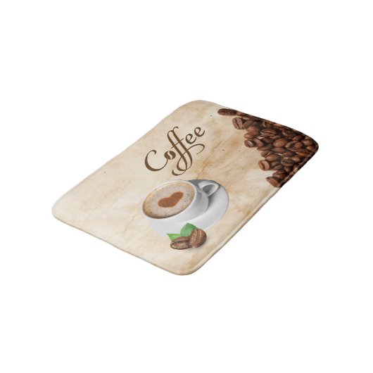 Coffee Themed Memory Foam Bath Mat バスマット (アングル)