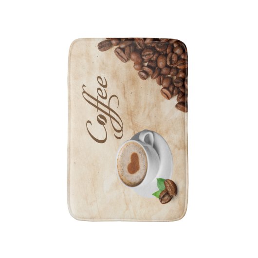 Coffee Themed Memory Foam Bath Mat バスマット (正面縦)