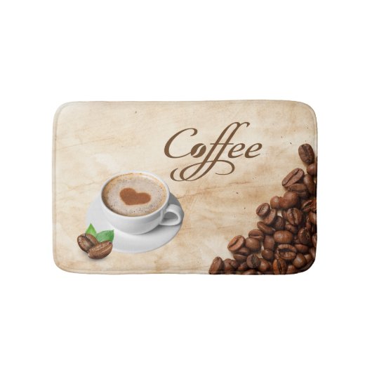 Coffee Themed Memory Foam Bath Mat バスマット (正面)