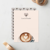 Coffee Themed Thank You Noteカード ノートカード (正面/裏面インサイチュ)