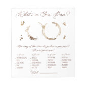 Coffee Themed What's in Your Purse Shower Game ノートパッド (正面)