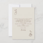 Coffee Themed Whimsical Baby Shower サンキューカード (裏面)