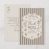 Coffee Themed Whimsical Baby Shower サンキューカード (正面/裏面)