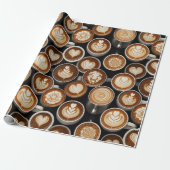 Coffee Themed Wrapping Paper ラッピングペーパー (アンロールド)