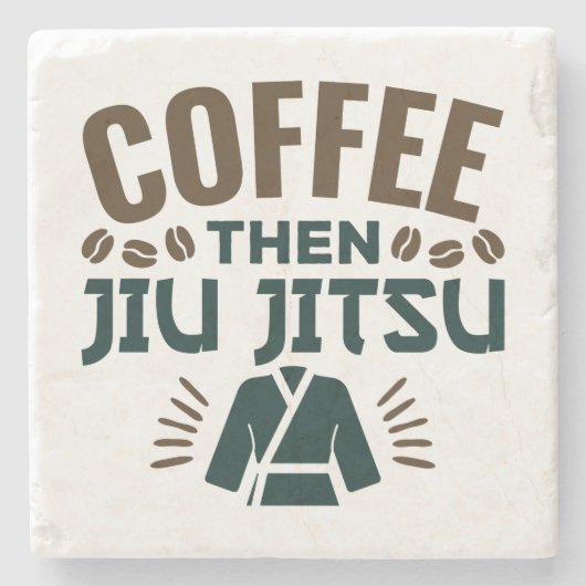Coffee Then Jiu Jitsu BJJ Jiujitsu ストーンコースター (正面)