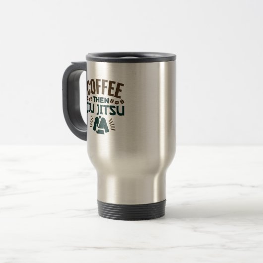 Coffee Then Jiu Jitsu BJJ Jiujitsu トラベルマグ (正面左)