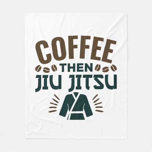 Coffee Then Jiu Jitsu BJJ Jiujitsu フリースブランケット (正面)