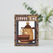 Coffee Timeおもしろい漫画はがき ポストカード (スタンド正面)