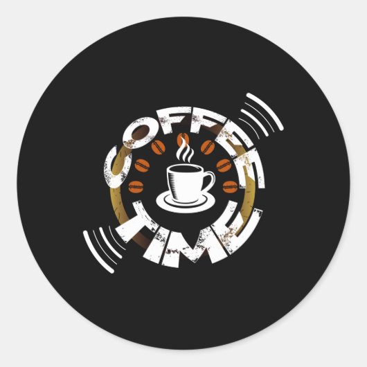 Coffee Time ラウンドシール (正面)