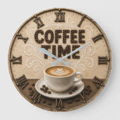 Coffee Time ラージ壁時計 (正面)