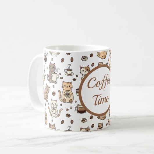 Coffee Time Cat Lover Mug コーヒーマグカップ (正面左)