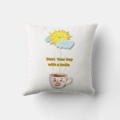 Coffee Time – Cute Smiling Cup クッション (裏面)