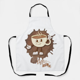 **Coffee Time – Cute Smiling Cup Steam エプロン