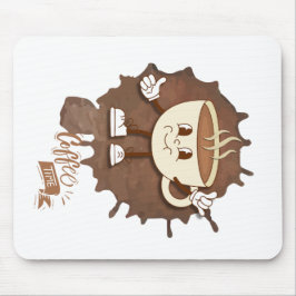 **Coffee Time – Cute Smiling Cup Steam  マウスパッド