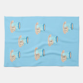 Coffee Time Friends Blue Edition キッチンタオル (横)
