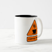 Coffee Time Hazard Sign ツートーンマグカップ (正面右)