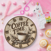 Coffee Time Vintage Rustic ペーパープレート (パーティー)