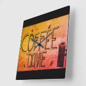 Coffee Time Wall Clock スクエア壁時計 (傾斜)