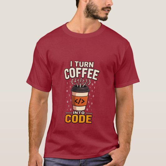 Coffee to Code Programmer Tee Tシャツ (正面)