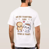 Coffee & Toast – かわいい朝食の仲間たち カートゥーン Tシャツ (裏面)