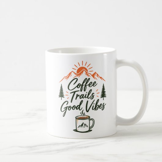 Coffee Trails & Good Vibes Mug | Hiking & Camping コーヒーマグカップ (右)
