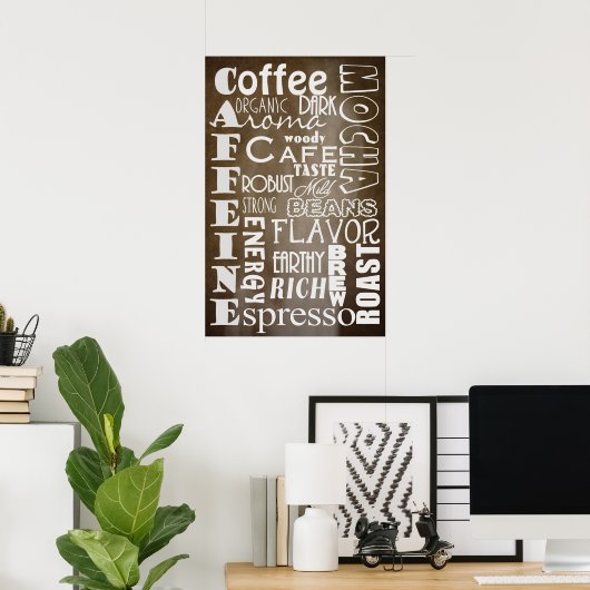 COFFEE TYPOGRAPHY POSTER ポスター (ホームオフィス)