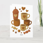 Coffee Valentine Day Love Knitted Hearts Hugs カード (裏面)