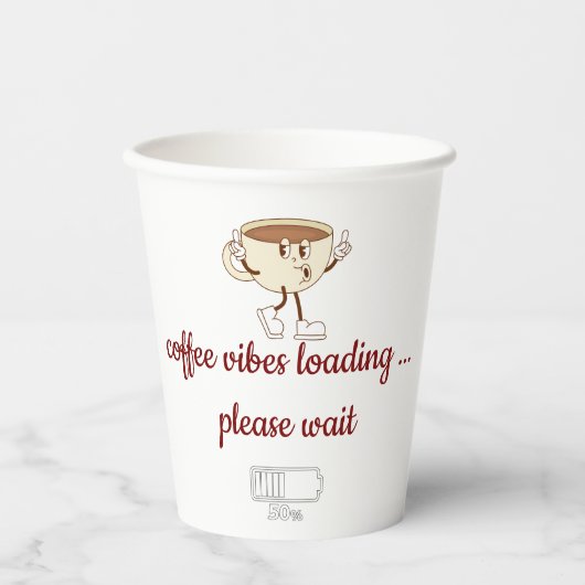 Coffee Vibes Loading – Minimal Coffee Mug  紙コップ (正面)