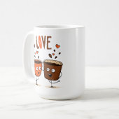 Coffee Vibes Minimalist Latte Art  コーヒーマグカップ (正面左)
