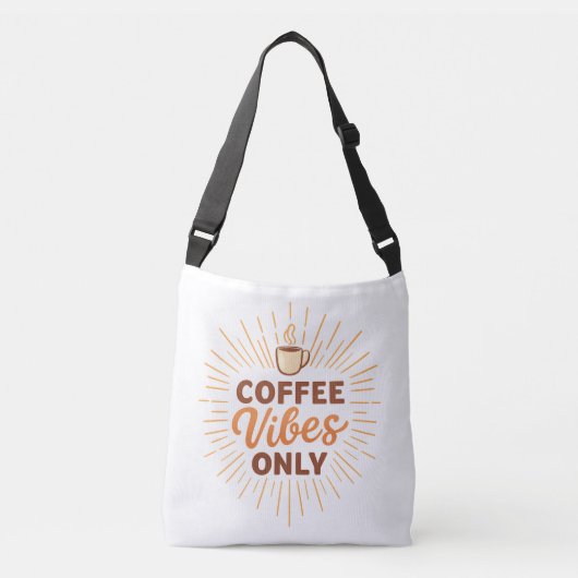 Coffee Vibes Only – ボヘミアン コーヒーデザイン クロスボディバッグ (正面)