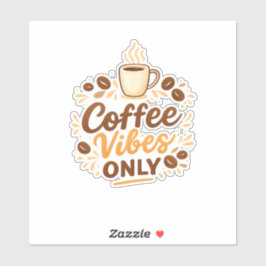 Coffee Vibes Only – ボヘミアン コーヒーデザイン シール