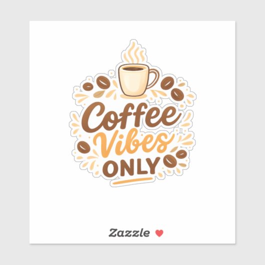 Coffee Vibes Only – ボヘミアン コーヒーデザイン シール (シート)
