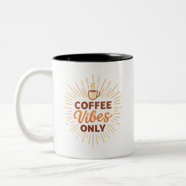 Coffee Vibes Only – Boho Coffee Design ツートーンマグカップ