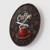Coffee Vintage Latte ラージ壁時計 (傾斜)