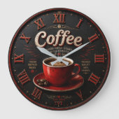 Coffee Vintage Latte ラージ壁時計 (正面)