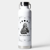 Coffee Witch Tarot Whimsy Celestial Moon Zodiac ウォーターボトル (正面)