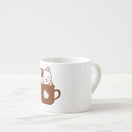 Coffee with cat cute Mug エスプレッソカップ (正面右)