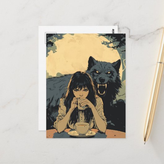 Coffee With the Wolf ポストカード (正面/裏面インサイチュ)