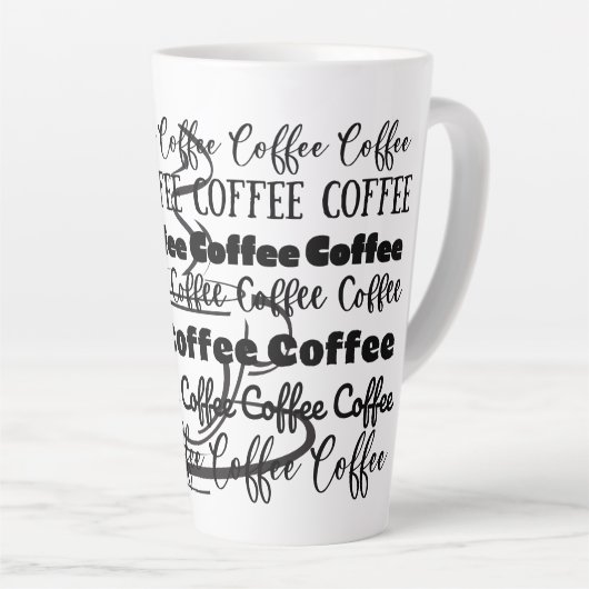 Coffee Word Art Design カフェラテマグ (右アングル)