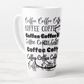 Coffee Word Art Design カフェラテマグ (左アングル)