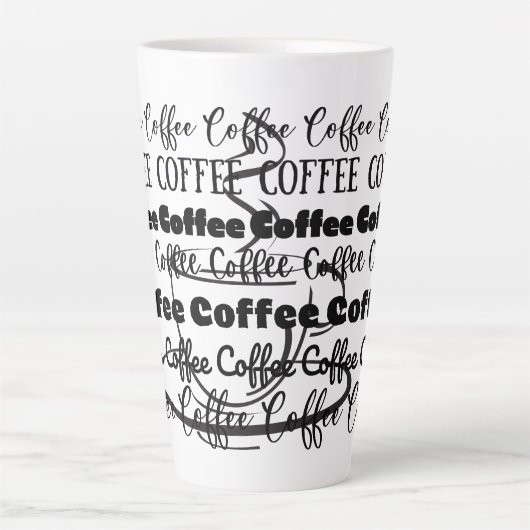 Coffee Word Art Design カフェラテマグ (正面)