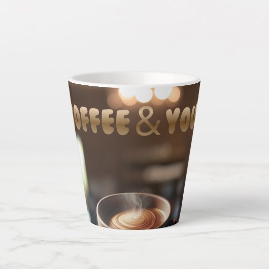 Coffee & You Latte Mug – Cozy Café Aesthetic Gift  カフェラテマグ (正面)