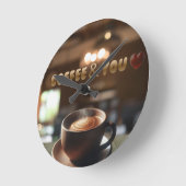 Coffee & You Wall Clock ラウンド壁時計 (傾斜)