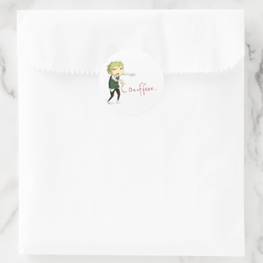 Coffee Zombie ラウンドシール (バッグ)