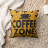 Coffee Zone Rustic Bar Farmhouse Kitchen Decor クッション (ブランケット)