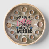 ☕ Coffeecore時計コーヒーミームカントリーミュージック 壁時計 (正面)