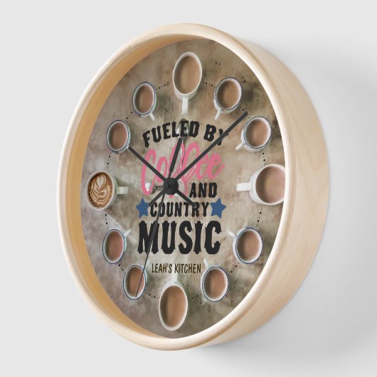 ☕ Coffeecore時計コーヒーミームカントリーミュージック 壁時計 (傾斜)