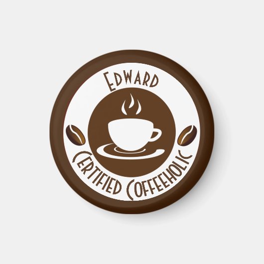 CoffeeHolicスタンプ認証クラシック マグネット (正面)