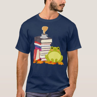 CoffeeLoving Frog's 読 Booksコーヒー愛好家 Tシャツ