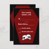 Coffin Ebony III （赤） RSVPカード- LND 出欠カード (正面/裏面)